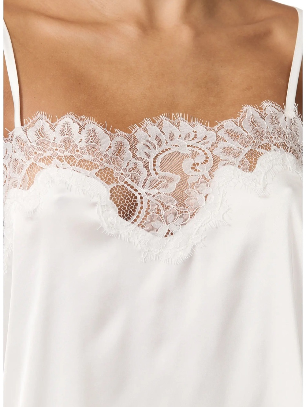 Kat The Label Olivia Lace Trim Slip Chemise - Ivory - Picture 3 of 4